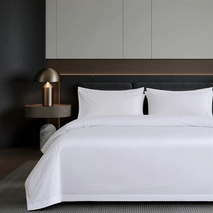 Hotel White Sateen Stripe Bedding Sets suppliers